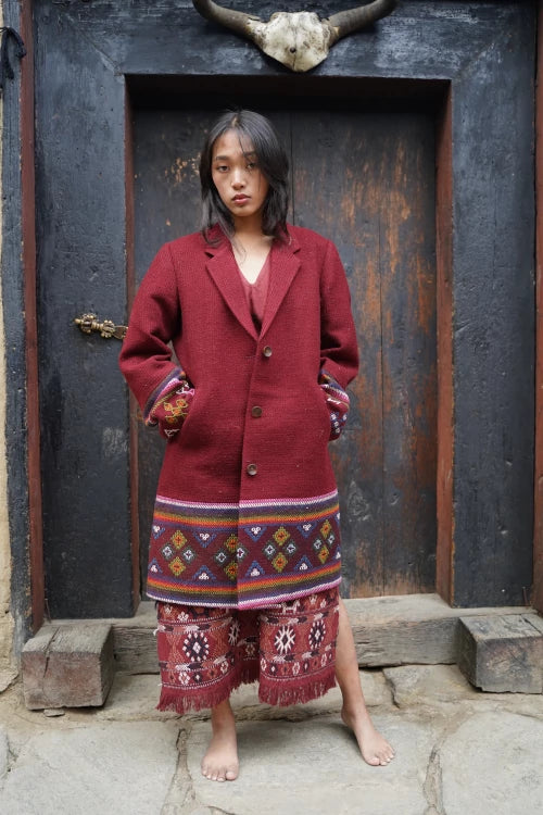 Yatha Over Coat (Maroon)